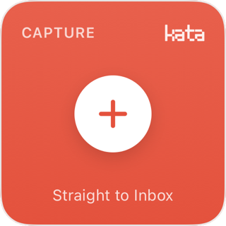 The coral Capture widget: a plus, straight to the Inbox